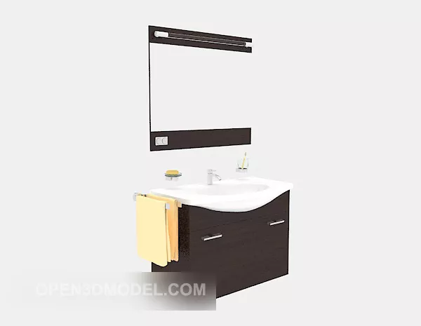 Oval Mirror On Stand 3d model