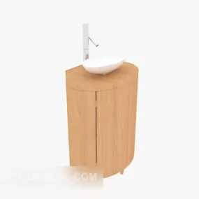 Modern Style Washbasin Wooden 3d model