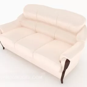 Modern Style White Multiplayer Sofa 3d model