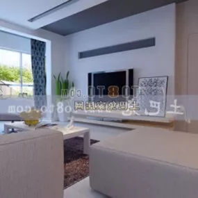 Modern Style Whole Living Room Interior 3d model