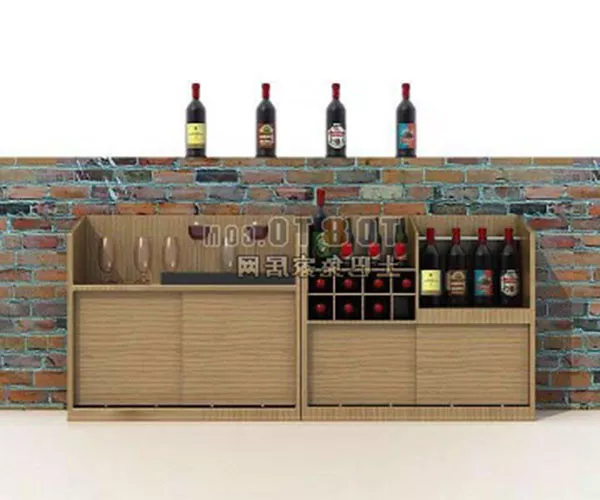 Modern Style Wine Cabinet 3d model Modern Style Wine Cabinet 3d model