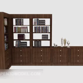 Modern-style Wood Combination Bookcase 3d model