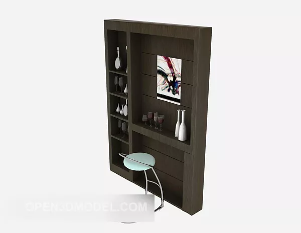 Modern-style Wooden Display Cabinet 3d model Modern-style Wooden Display Cabinet 3d model