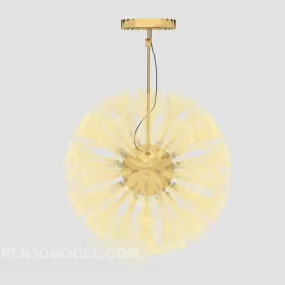 Modern Style Yellow Stylized Chandelier 3d model
