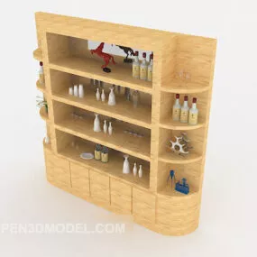 Modern Style Yellow Display Cabinet 3d model