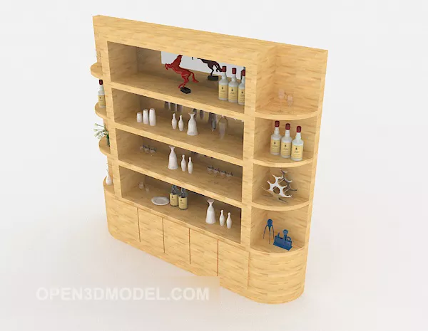Modern Style Yellow Display Cabinet 3d model Modern Style Yellow Display Cabinet 3d model