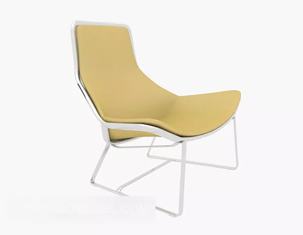 Modern Style Yellow Lounge Chair 3d model Modern Style Yellow Lounge Chair 3d model