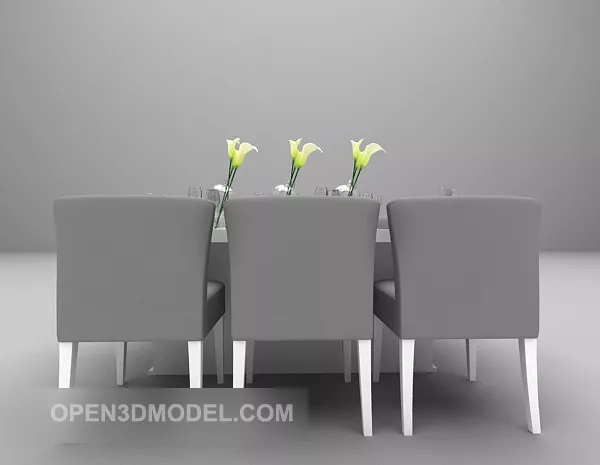 Modern Table Chair Dinning Room 3d model Modern Table Chair Dinning Room 3d model