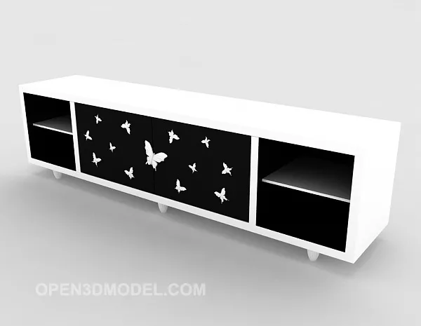 Modern White Tv Cabinet 3d model Modern White Tv Cabinet 3d model
