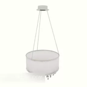 Modern White Chandelier Round Shade 3d model