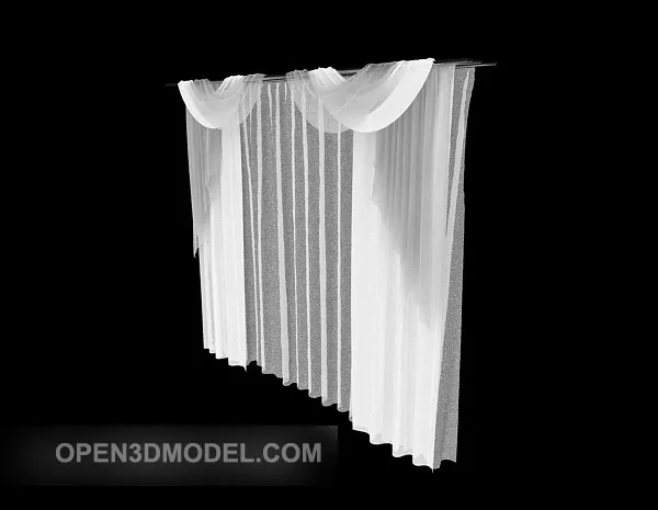 Modern White Curtain 3d model Modern White Curtain 3d model