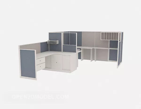 Modern White Desk 3d model Modern White Desk 3d model