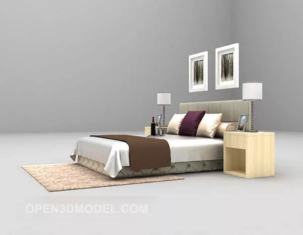 Easel With Oil Painting 3d model