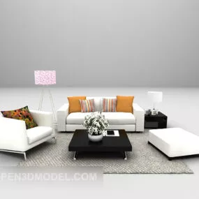Modern White Sofa Furniture 3d model
