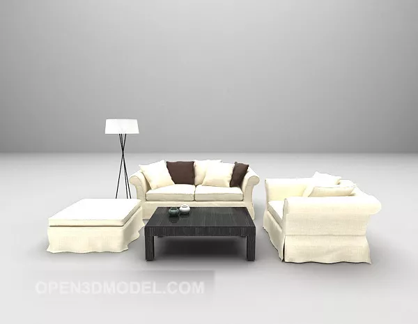 Modern White Style Sofa 3d model Modern White Style Sofa 3d model