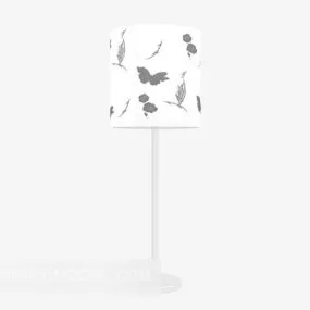 Modern white shade table lamp furniture 3d model