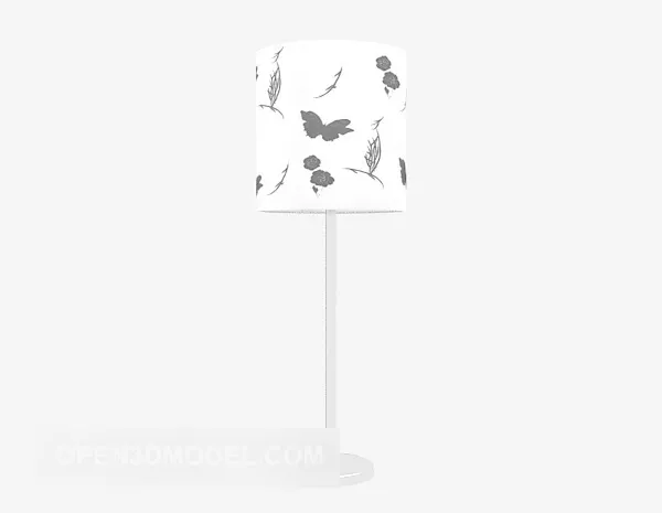 Modern white shade table lamp furniture 3d model Modern white shade table lamp furniture 3d model