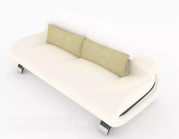 Modern White Three-person Sofa 3d model Modern White Three-person Sofa 3d model