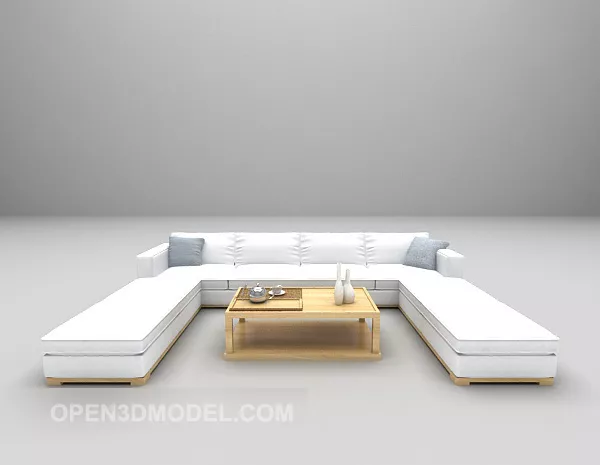 Modern White Wooden Sofa 3d model Modern White Wooden Sofa 3d model