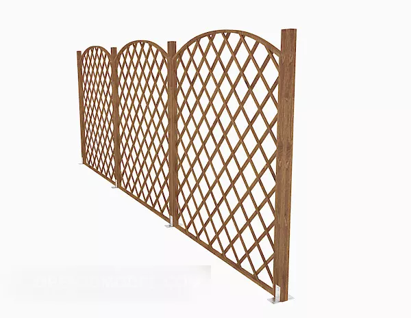 Fence Gate Pattern Handrail 3d model
