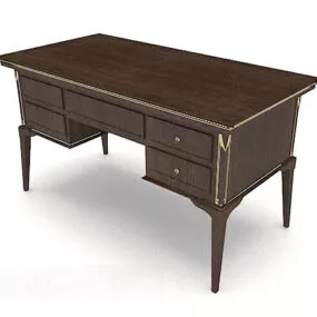 Modern Wood Simple Desk 3d model