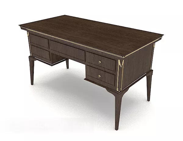 Modern Wood Simple Desk 3d model Modern Wood Simple Desk 3d model