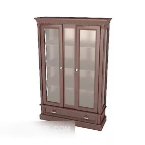 Modern Wooden Bookcase 3d model