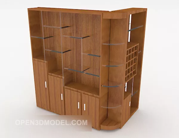 Modern Wooden Large Display Cabinet 3d model Modern Wooden Large Display Cabinet 3d model