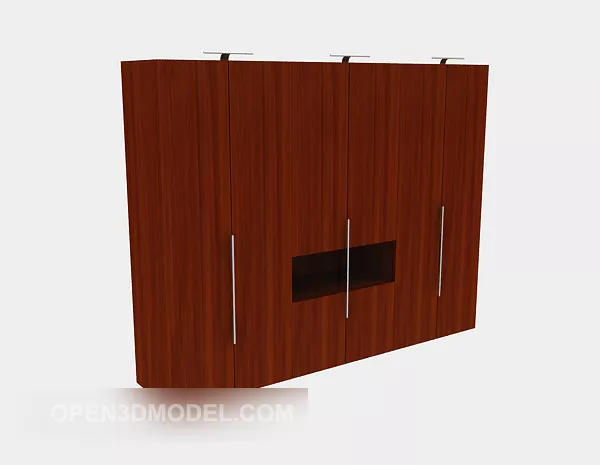Morn Wardrobe Furniture With Side Shelf 3d model