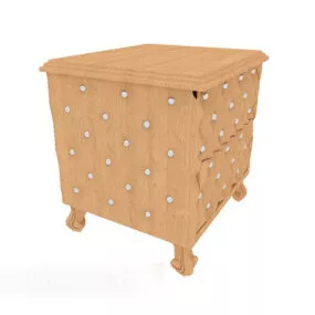 Modern Yellow Chest Of Drawers 3d model