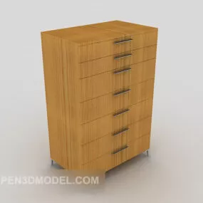 Modern Yellow Home Side Cabinet 3d model