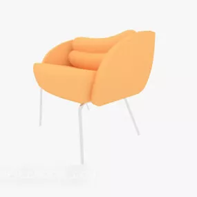Modern Yellow Fabric Lounge Chair 3d model