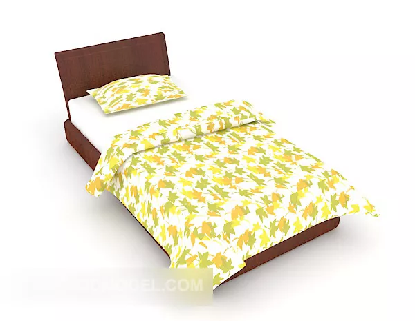Modern Yellow Maple Leaf Single Bed 3d model Modern Yellow Maple Leaf Single Bed 3d model