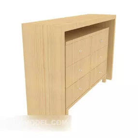 Modern Yellow Minimalist Side Cabinet 3d model