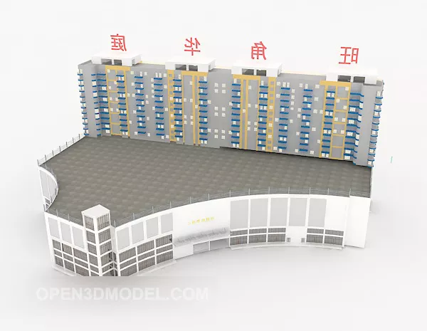 Mong Kok Real Estate Building 3d model Mong Kok Real Estate Building 3d model