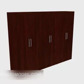 Multi-door Wardrobe Wooden 3d model