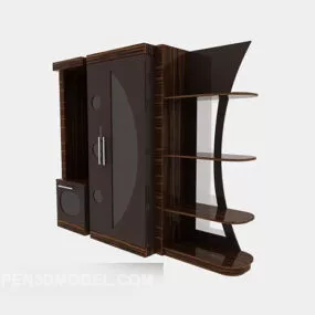 Multi-functional Wood Wardrobe 3d model