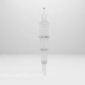 Multi-layer Chandelier Long Shaped Lighting 3d model