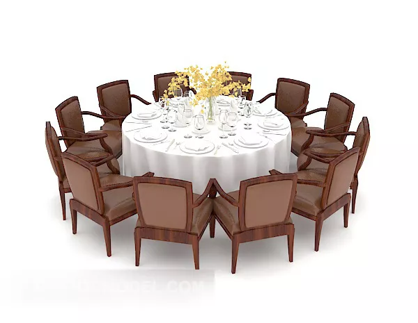 Multi-seaters Fashion Table 3d model Multi-seaters Fashion Table 3d model