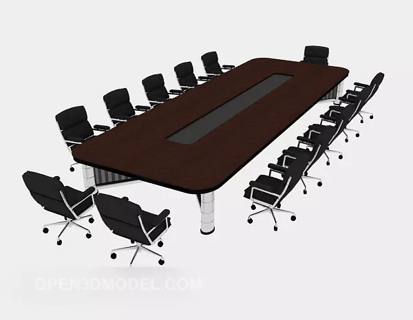 Multi-seaters Solid Wood Conference Table 3d model Multi-seaters Solid Wood Conference Table 3d model