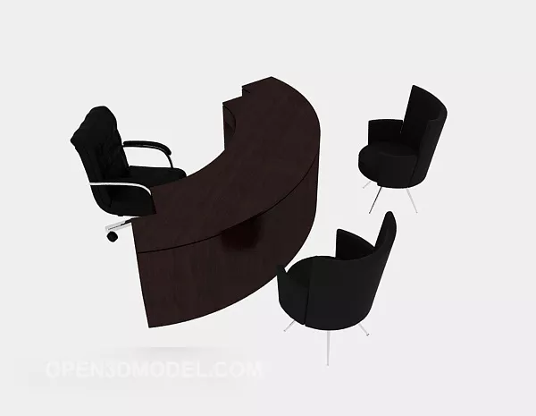 Negotiating Desk With Chair 3d model Negotiating Desk With Chair 3d model