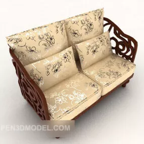 Neo-classical Double Sofa 3d model