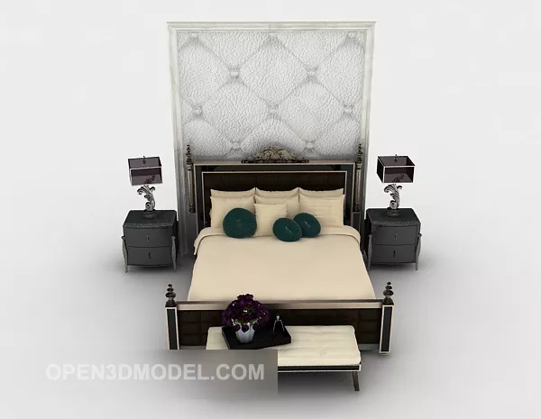 Neo-classical Home Double Bed 3d model Neo-classical Home Double Bed 3d model