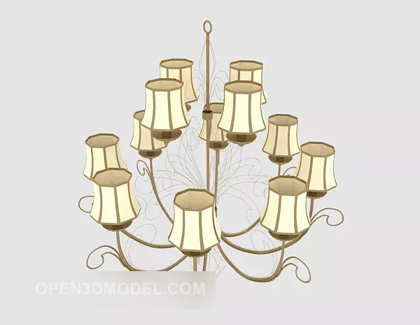 Neoclassical Style Chandelier 3d model Neoclassical Style Chandelier 3d model