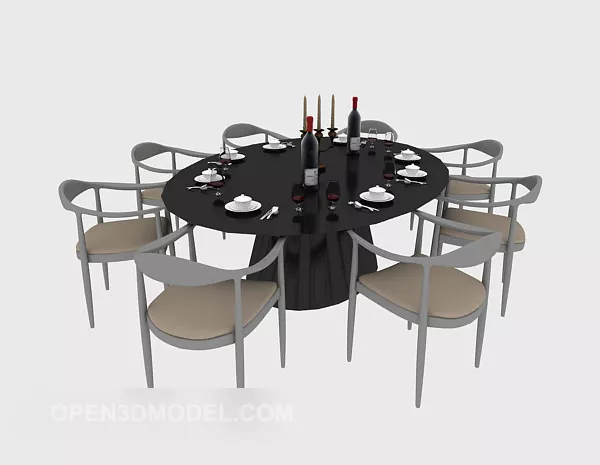 Chinese Table Chair Set 3d model Chinese Table Chair Set 3d model