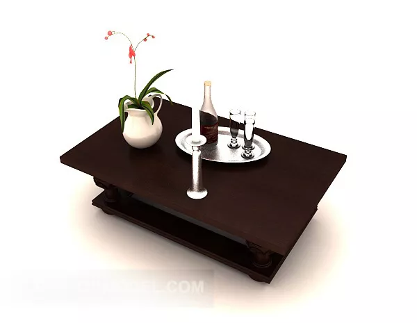 Chinese Coffee Table With Tableware 3d model Chinese Coffee Table With Tableware 3d model