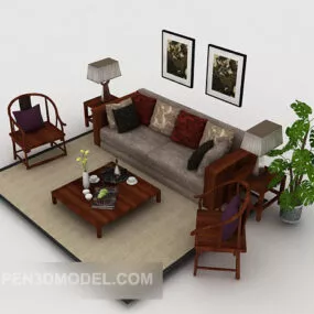 Chinese Home Sofa Full Sets 3d model