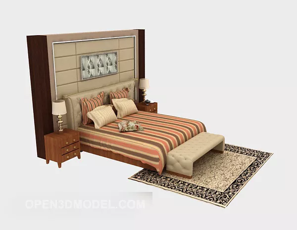 New Chinese Double Bed 3d model New Chinese Double Bed 3d model