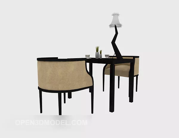 New Chinese Double Table 3d model New Chinese Double Table 3d model