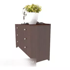 Chinese Drawer Side Cabinet 3d model